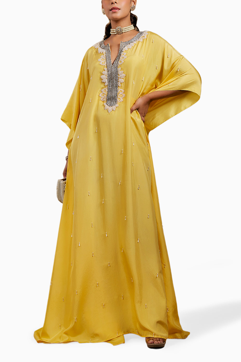 Yellow Ishya Embellished Kaftan