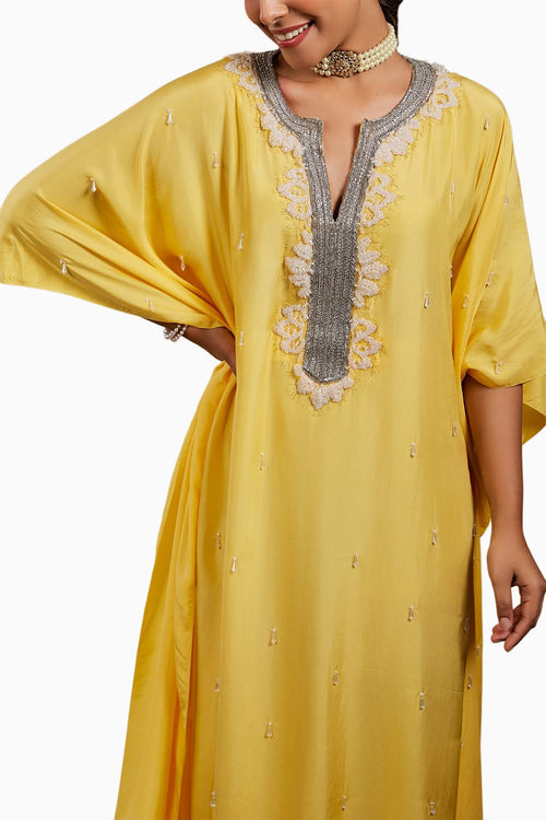 Yellow Ishya Embellished Kaftan