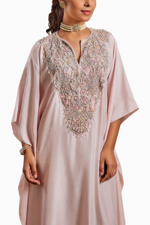 Baby Pink Shazia Embellished Kaftan