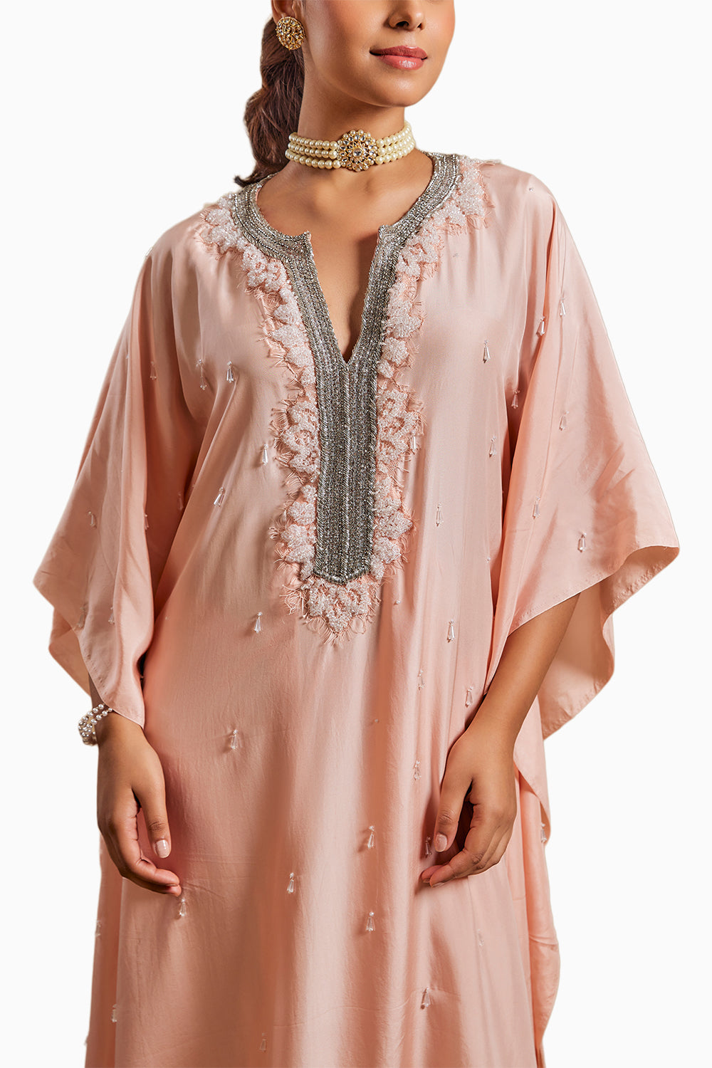 Peach Gulika Embellished Kurta Set