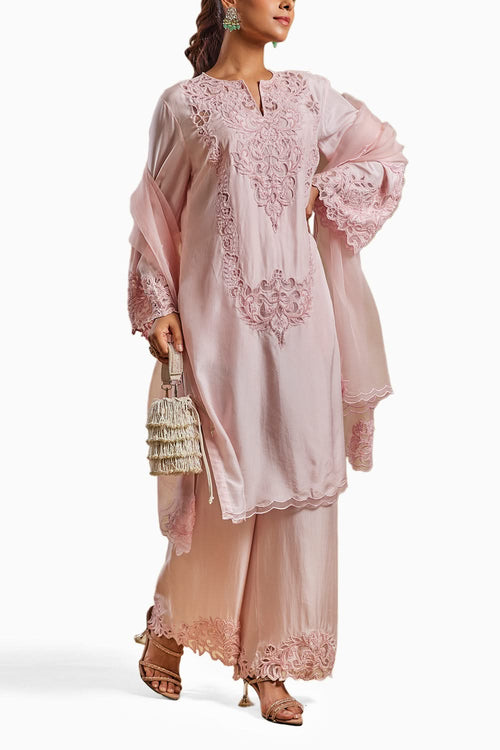Baby Pink Naila Embellished Kurta Set