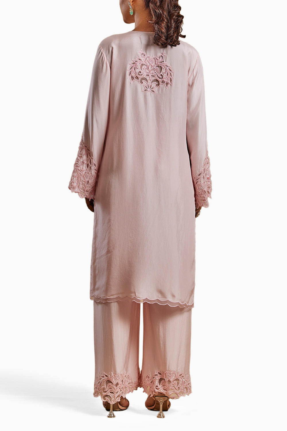 Baby Pink Naila Embellished Kurta Set