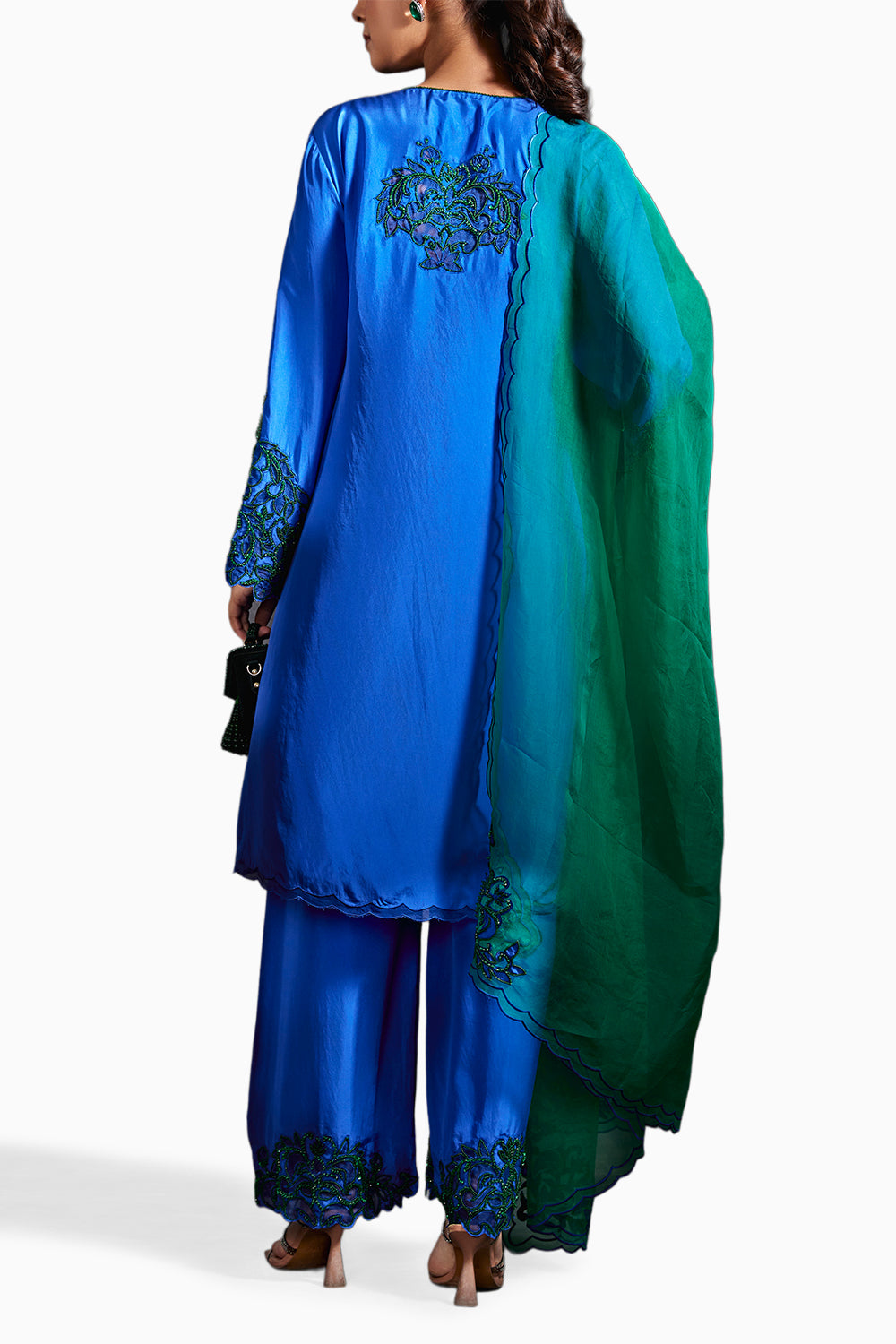 Blue Advika Embellished Kurta Set