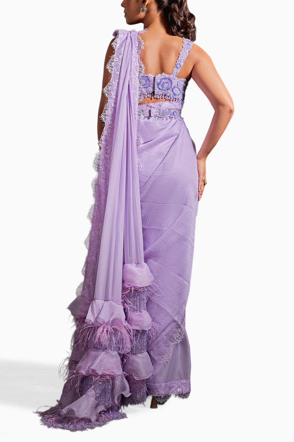 Lilac Manorama Embellished Saree