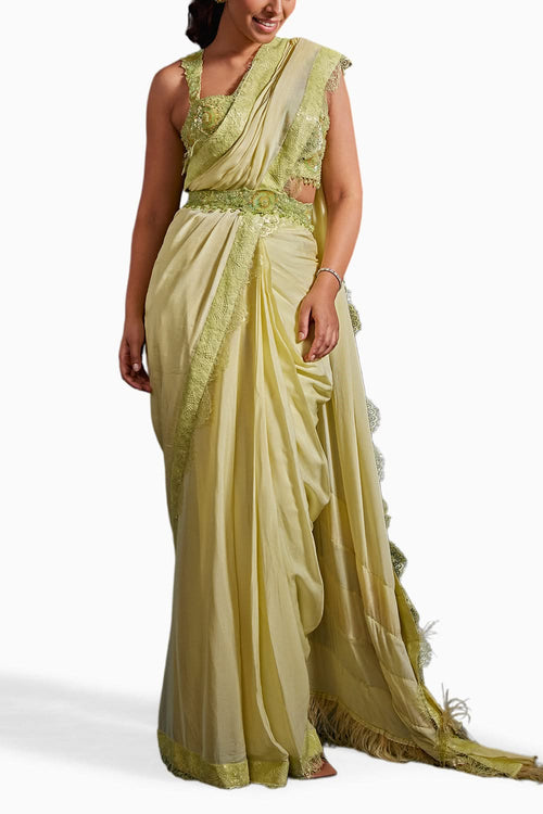 Mint Green Mridula Embellished Saree