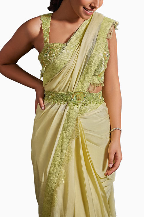 Mint Green Mridula Embellished Saree