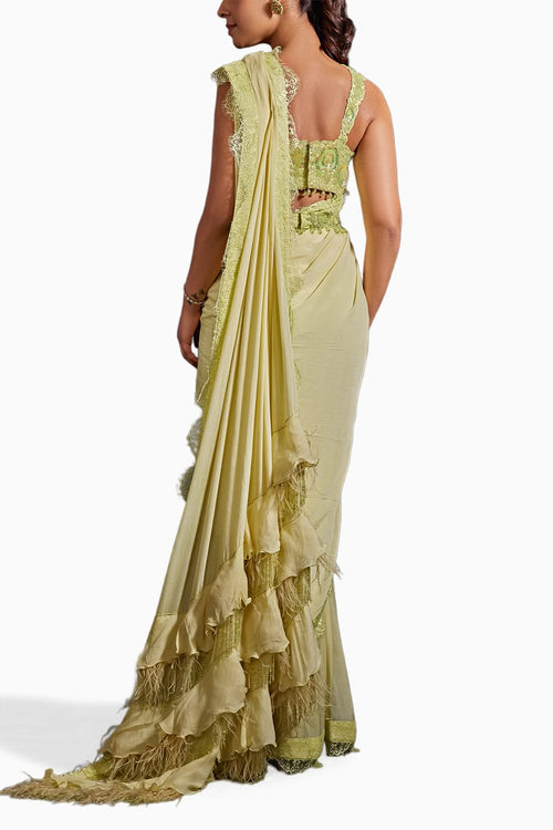 Mint Green Mridula Embellished Saree