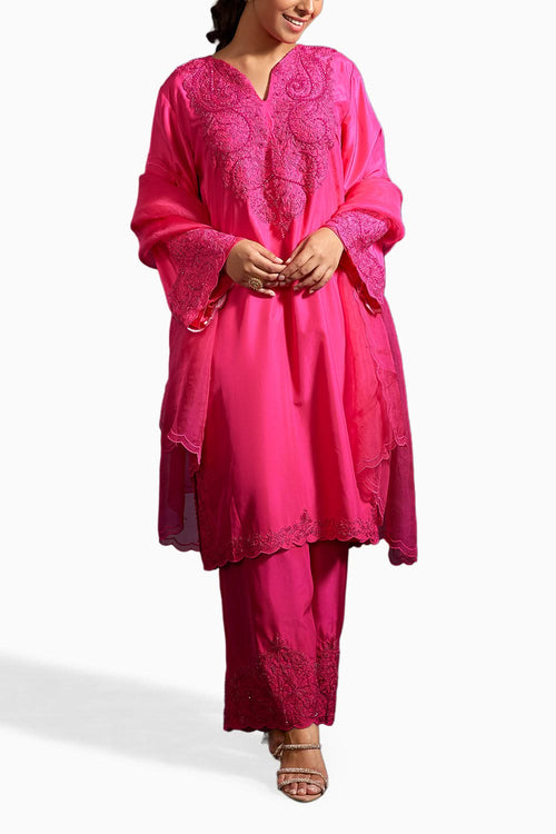 Pink Anika Embellished Kurta Set