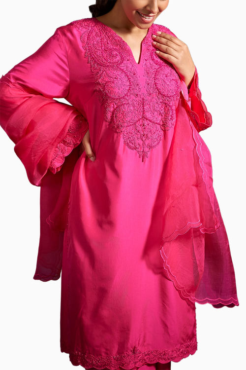 Pink Anika Embellished Kurta Set