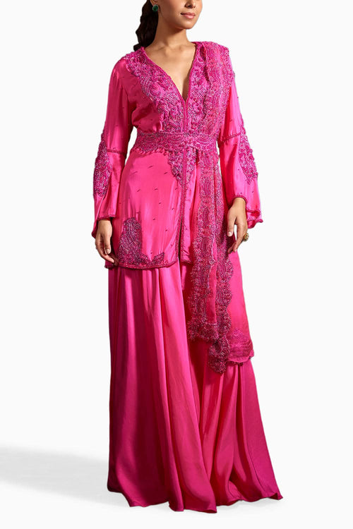 Pink Munira Embellished Kurta Set