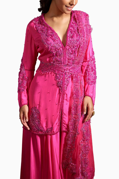 Pink Munira Embellished Kurta Set