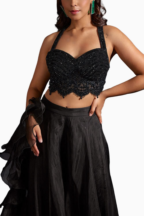 Black Arwa Embellished Lehenga Set