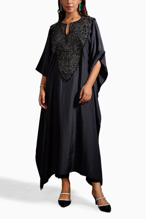Black Sabina Embellished Kaftan Set