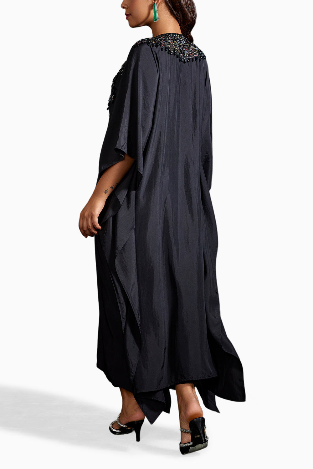 Black Sabina Embellished Kaftan Set