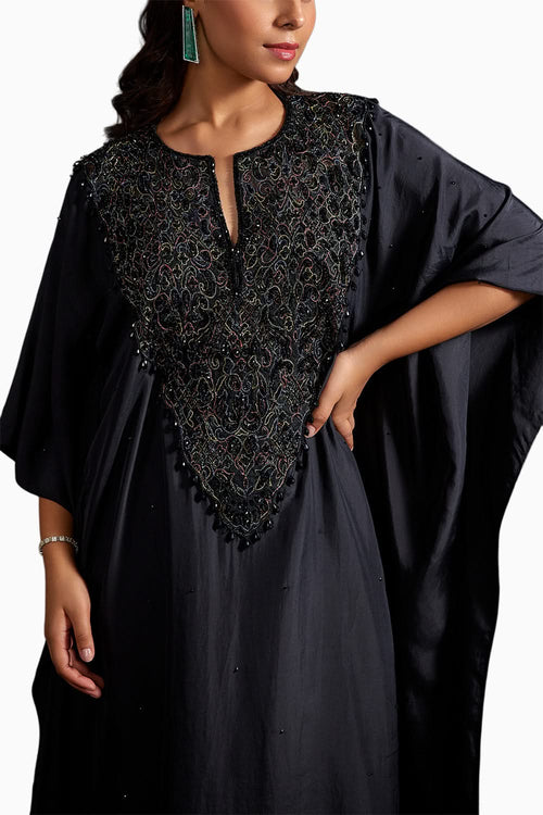Black Sabina Embellished Kaftan Set