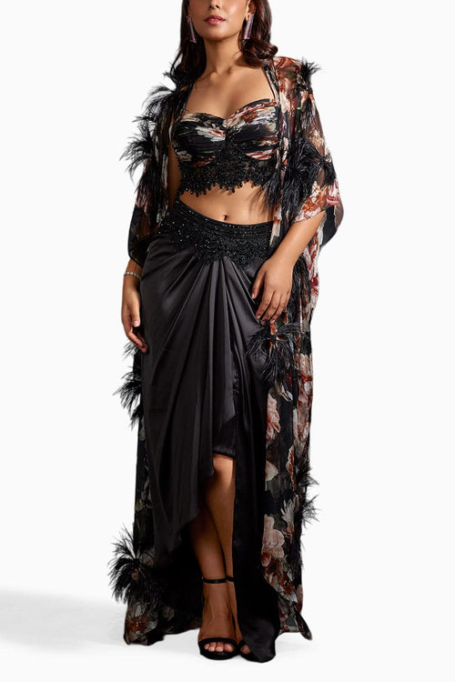 Black Aini Printed Coord Set