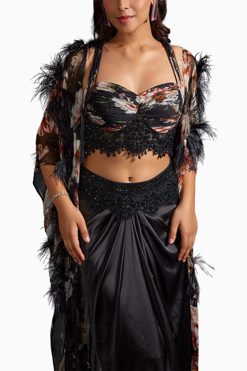 Black Aini Printed Coord Set