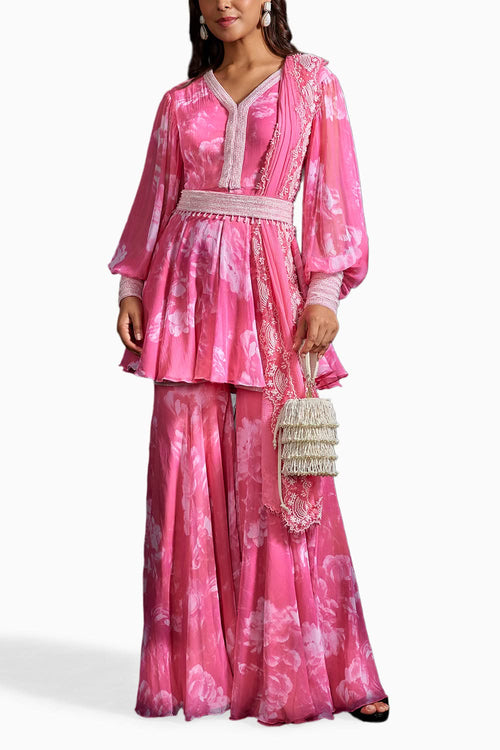 Pink Abia Printed Kurta Set