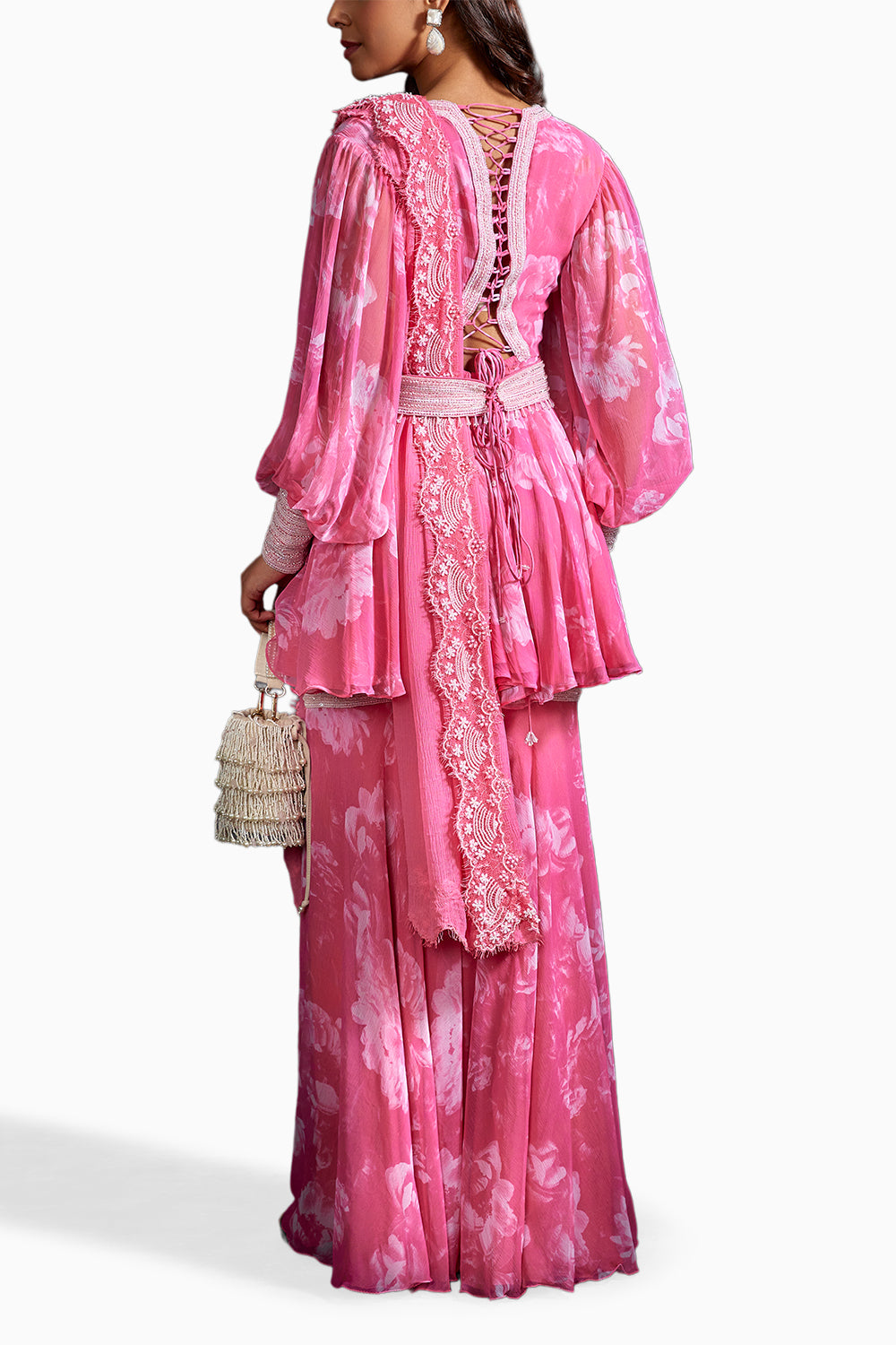 Pink Abia Printed Kurta Set