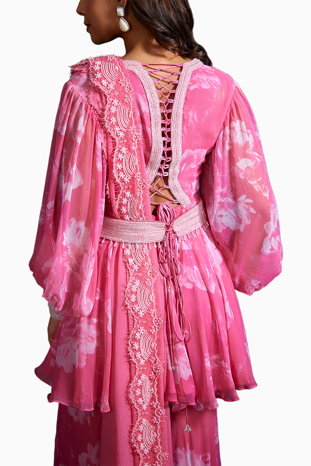 Pink Abia Printed Kurta Set