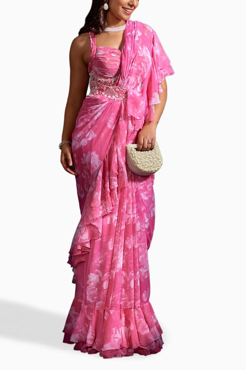 Candy Pink Lalita Embellished Saree