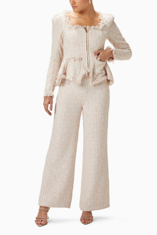 Baby Pink Tweed Jacket With Pants