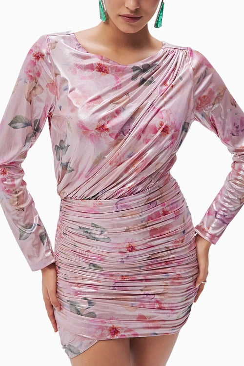 Valeria Pink Cowl Neck Dress