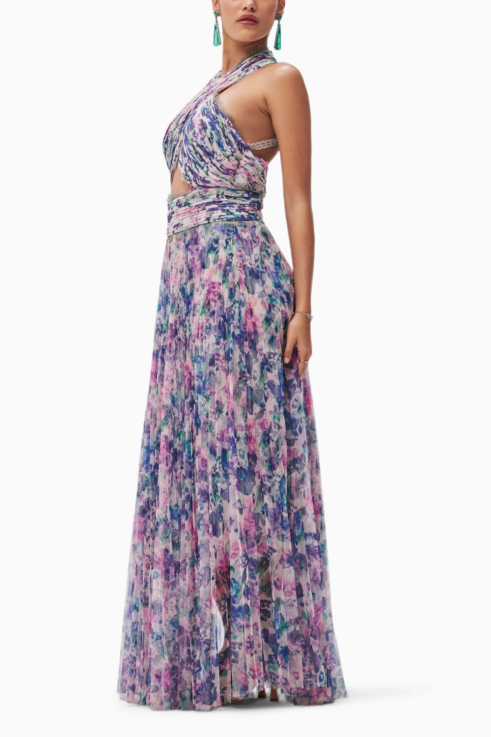 Solene Purple Printed Dress