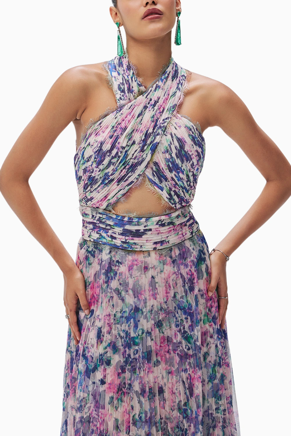 Solene Purple Printed Dress