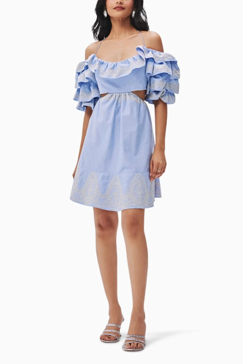 Yesemin Light Blue Chambray Dress