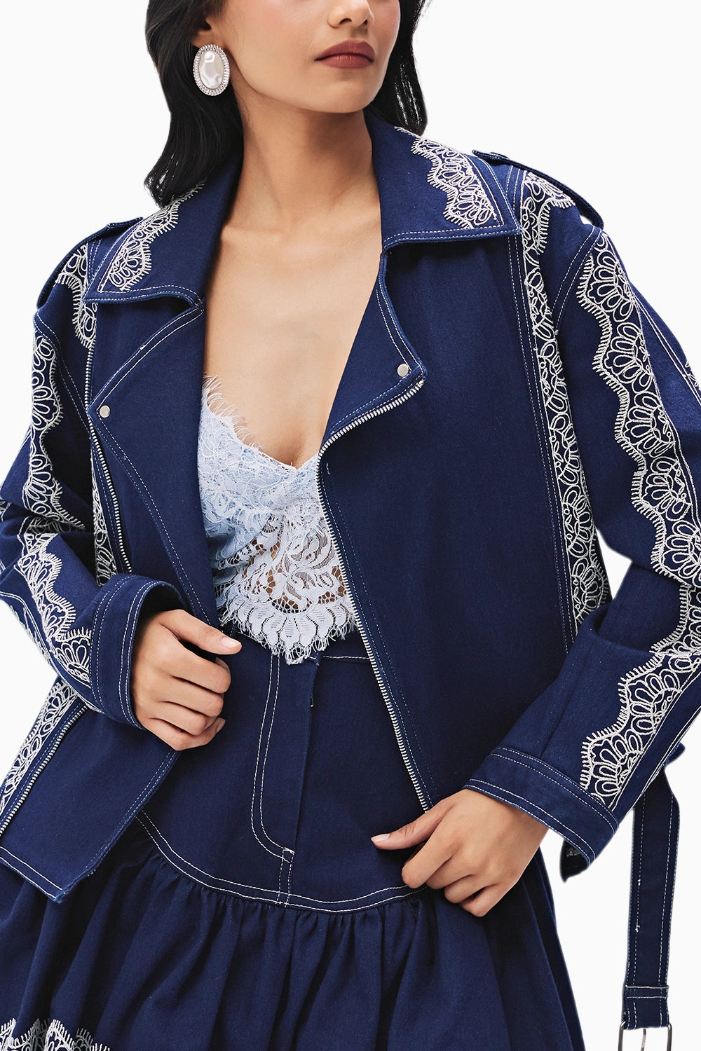 Tasya Blue & White Jacket