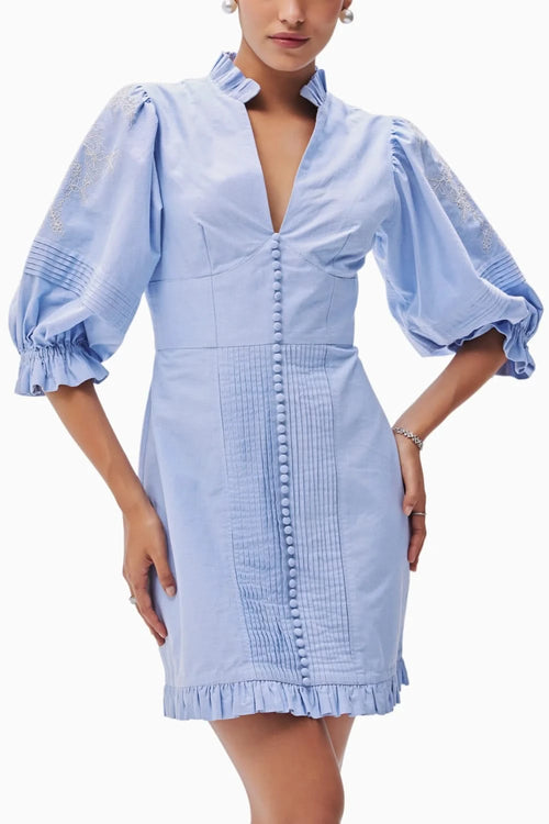 lyona Light Blue Chambray Dress