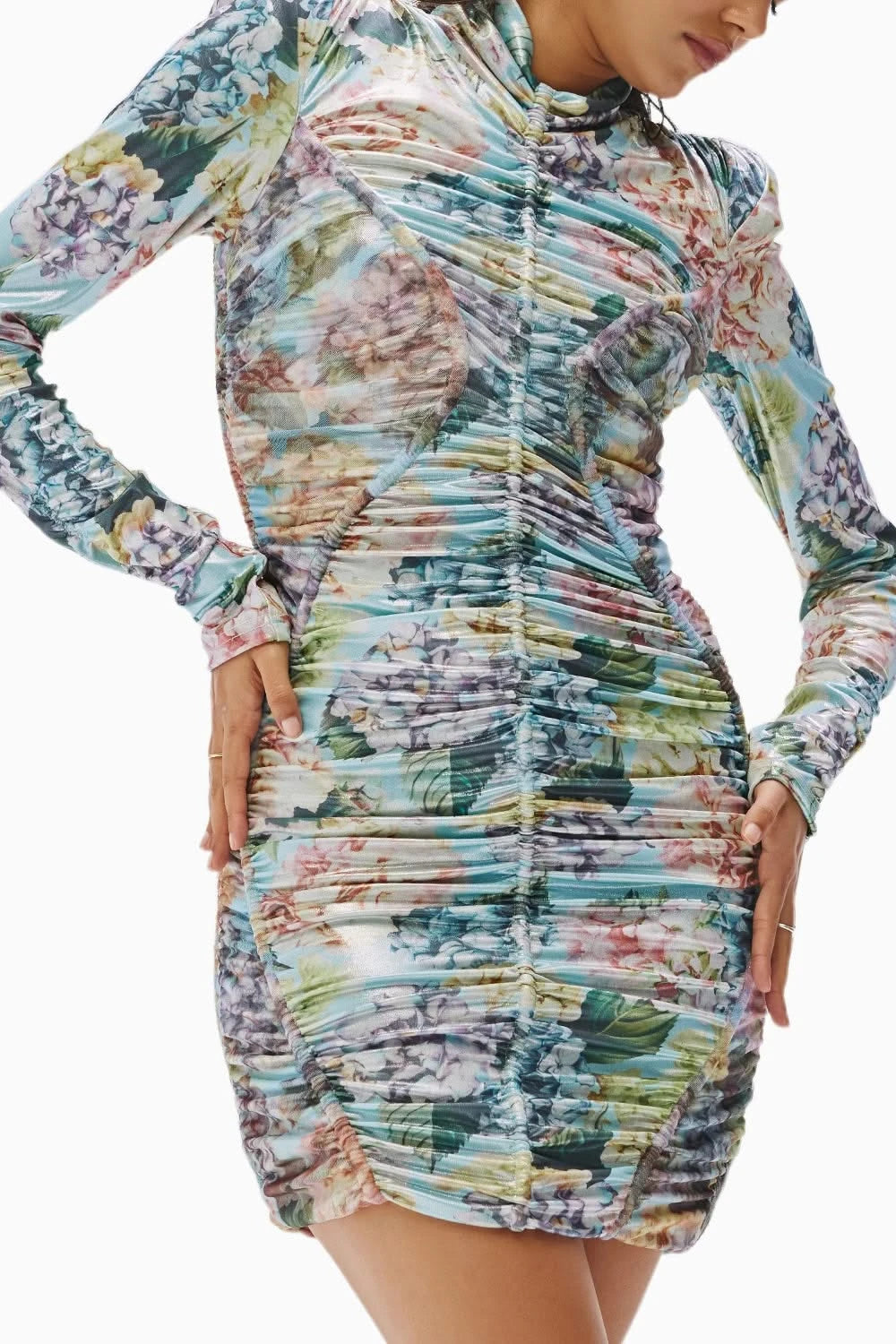 Manon Blue Printed Foil Dress