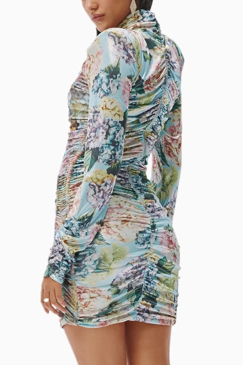Manon Blue Printed Foil Dress