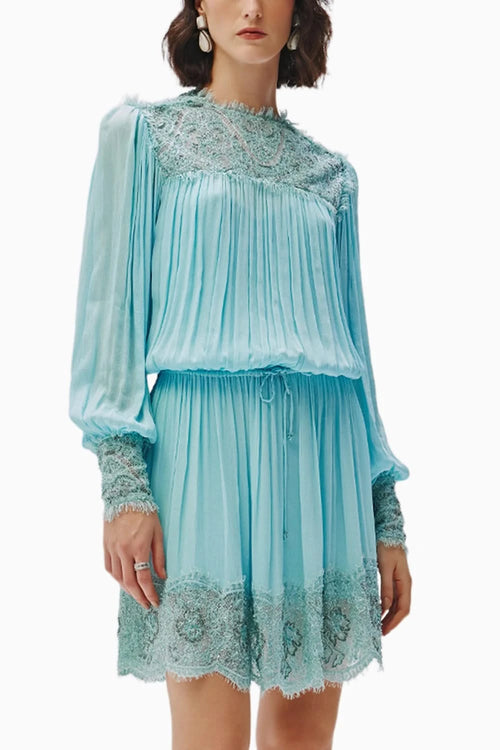 Juena Blue Embroidered Dress