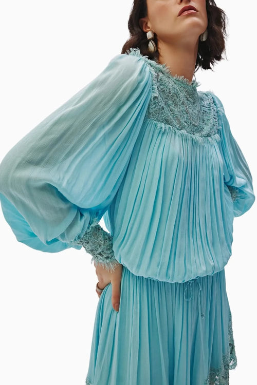 Juena Blue Embroidered Dress