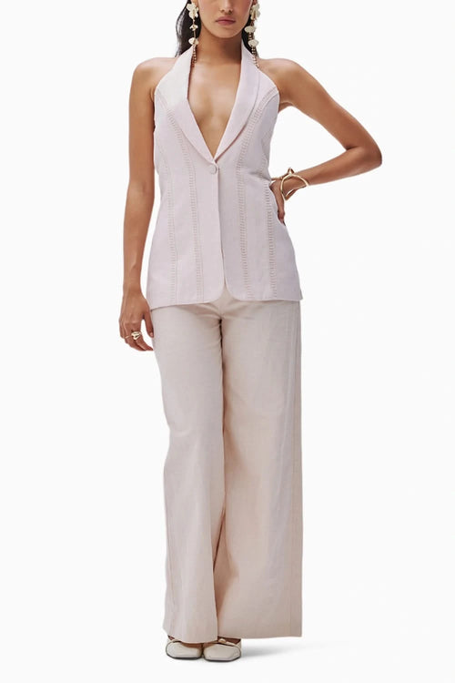 Elle Pink Lace Blazer Set