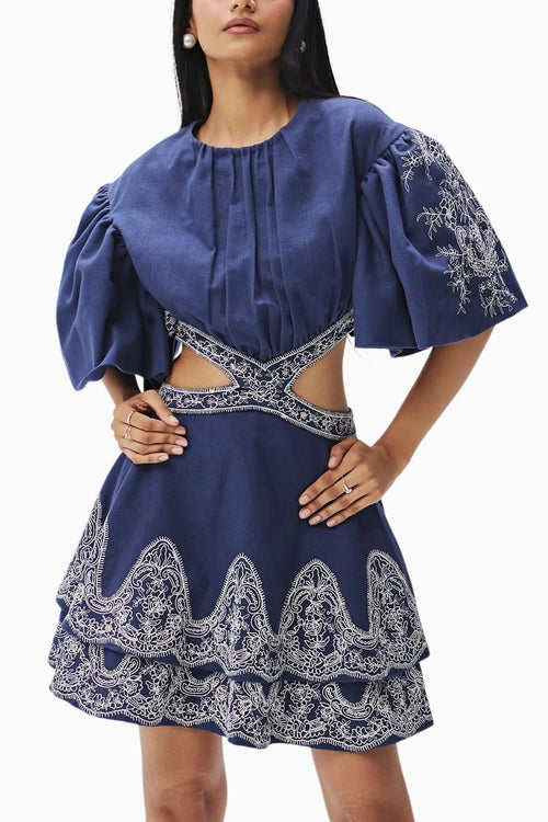 Venessa Dark Blue Chambray Dress