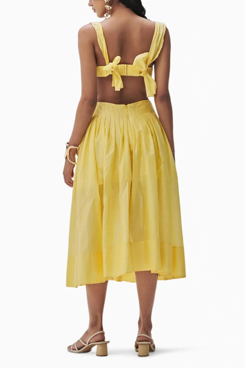Sanci Yellow Chanderi Dress