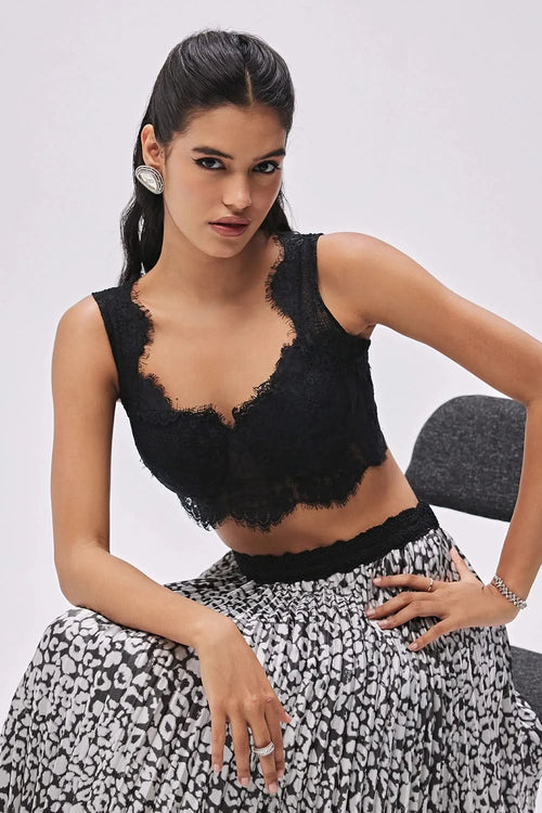 Inessa Black And White Leopard Co-ord Set