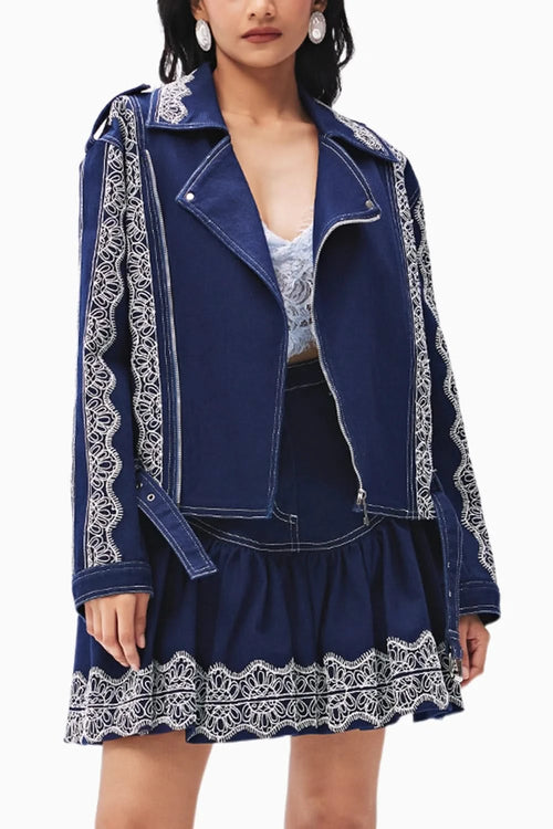 Tasya Blue & White Jacket