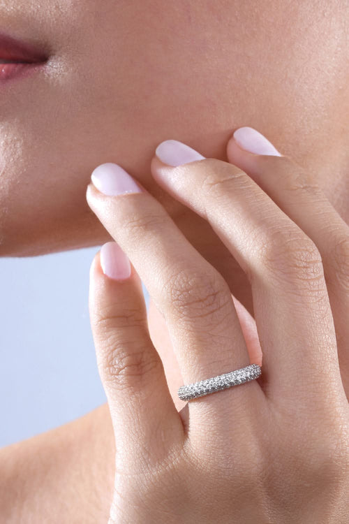 Classic 18KT Gold Diamond Stackable Ring