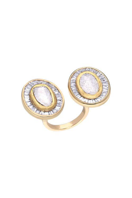 Uncut Baguette Diamond Floating Ring