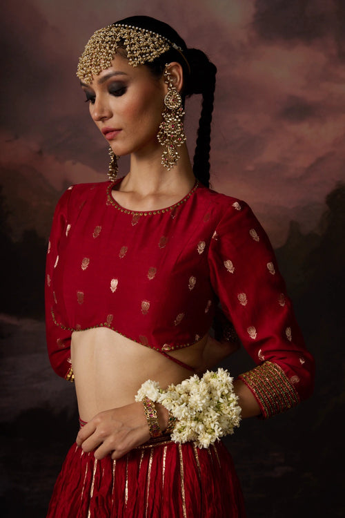 Huda Deep Red Blouse