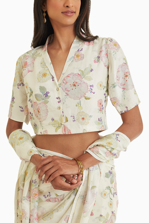 Calm Ivory Mulberry Silk Blouse