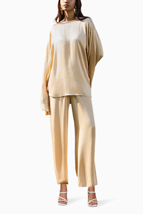 Harper Champagne Top with Pants Set