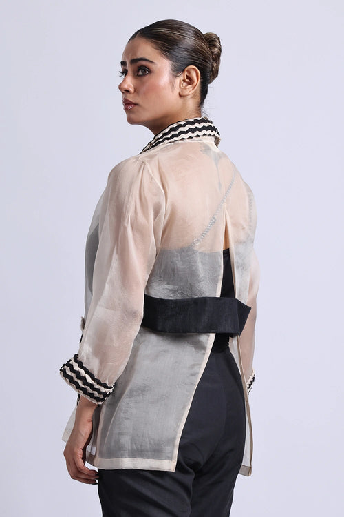 Helio Bone Woven Blazer