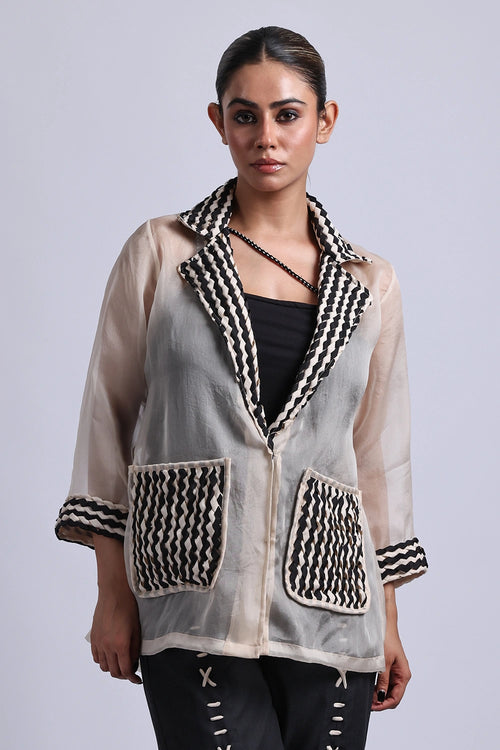 Helio Bone Woven Blazer