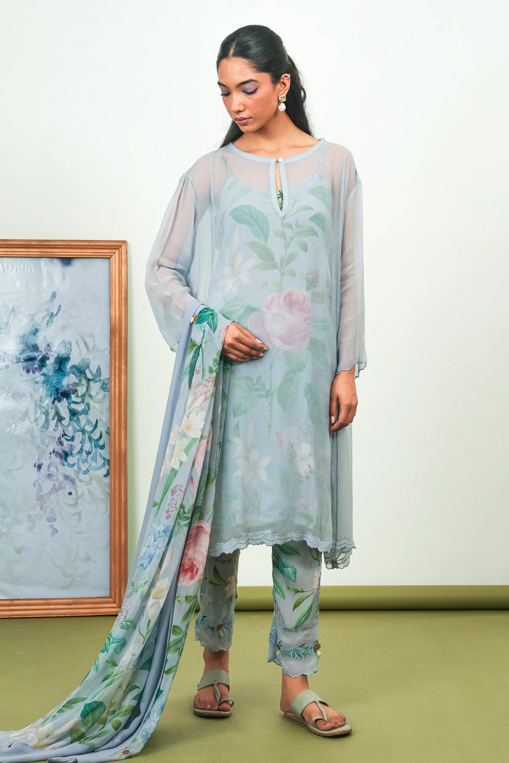 Holly Chiffon Phiran Set