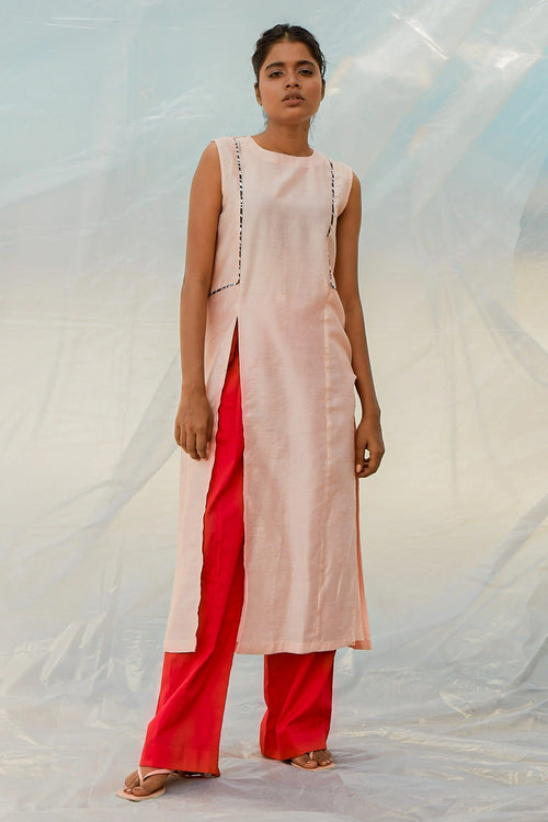 Solid Red Twist Dress Set